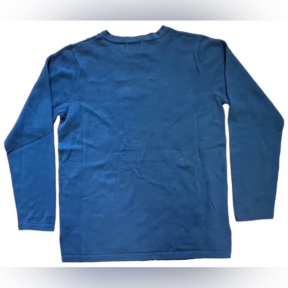 Quacker Factory Blue Pullover Sweater Snowman Beaded Embroidered Small‎ D-69 - Picture 3 of 10